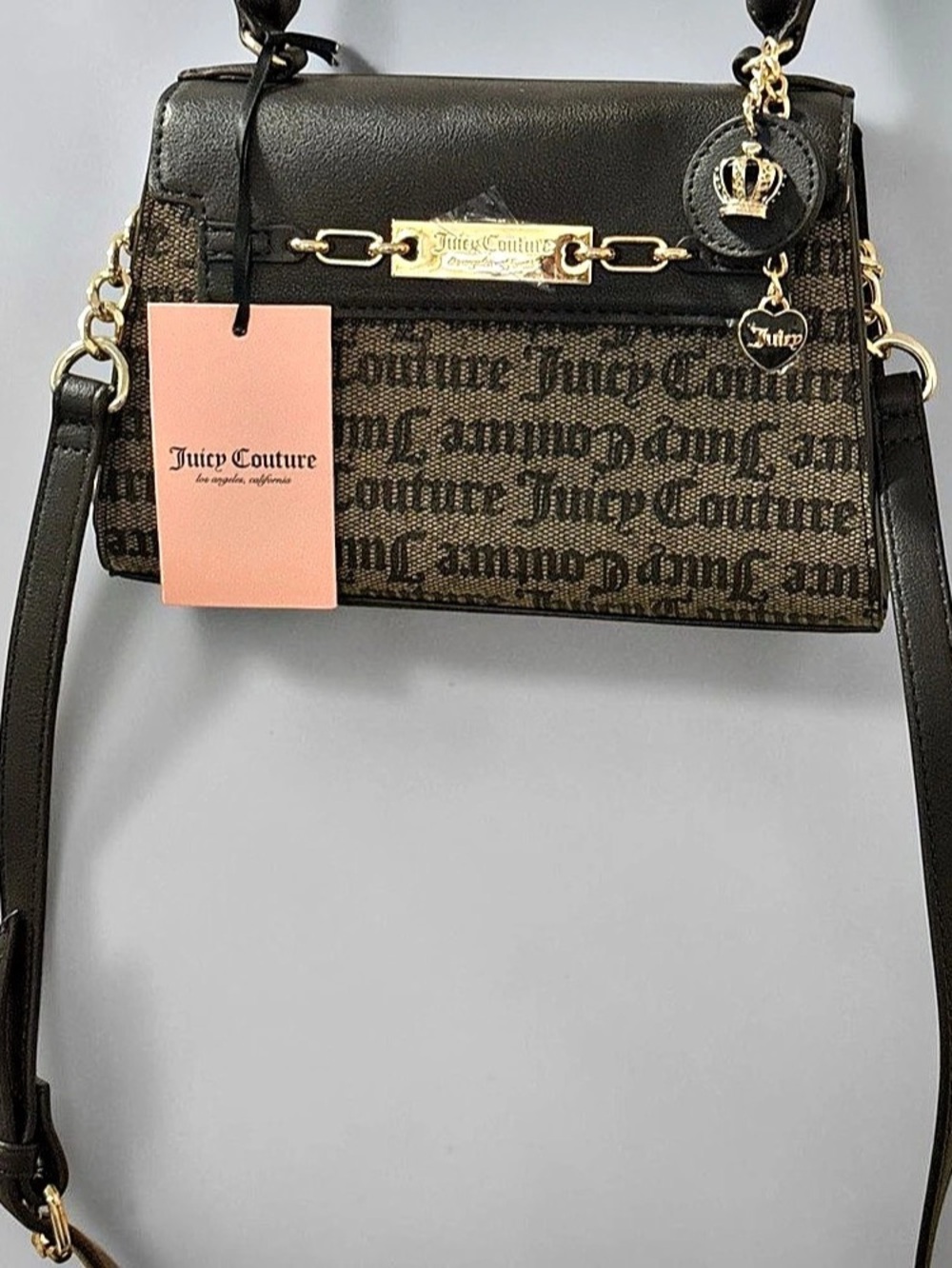 Juicy Couture Sweety Pie Crossbody  Taupe/DK Brown NWT